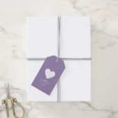 Étiquettes-cadeau Heureuse Sainte-Valentin moderne Purple Heart Stri (Avec de la ficelle)