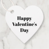 Étiquettes Cadeau Heureuse Sainte-Valentin noir blanc rouge mignon c (Devant)