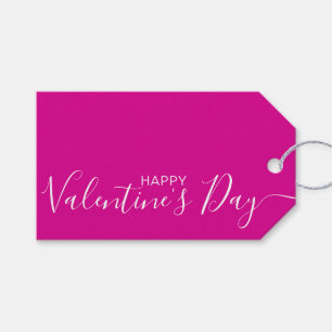 Étiquettes-cadeau Heureuse Sainte-Valentin Rose chaud blanc moderne