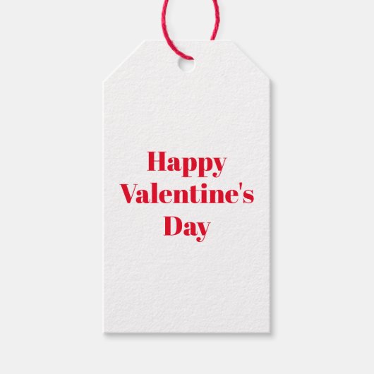 Étiquettes-cadeau Heureuse Sainte-Valentin rouge blanc coutume moder (Devant)