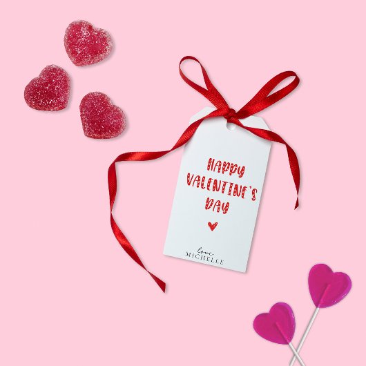 Étiquettes-cadeau Heureuse Sainte-Valentin simple