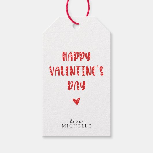 Étiquettes-cadeau Heureuse Sainte-Valentin simple (Devant)