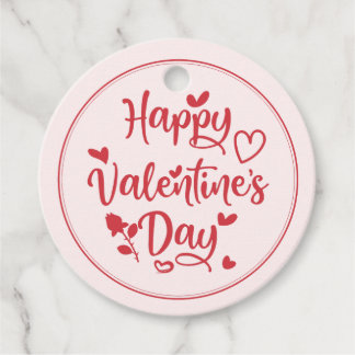 Étiquettes Cadeau Heureuse Sainte-Valentin simple cadeau Red Heart