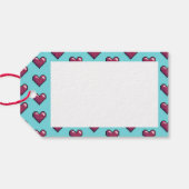 Étiquettes-cadeau Heureuse Sainte-Valentin simple Coeur Motif Pixel (Dos (Horizontal))