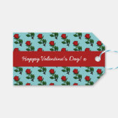 Étiquettes-cadeau Heureuse Sainte-Valentin simple Rose rouge Motif (Devant (Horizontal))