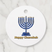 Étiquettes Cadeau Heureux Chanukah Menorah (Devant)