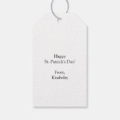 Étiquettes-cadeau Heureux d’avoir un enseignant comme vous Saint Pat (Dos)