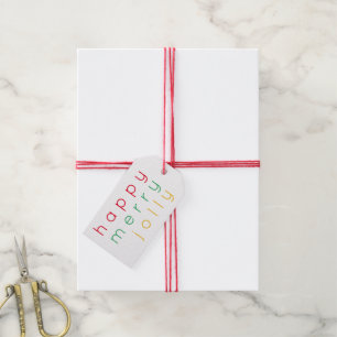 Étiquettes-cadeau HEUREUX MERRY JOLLY Tags cadeaux