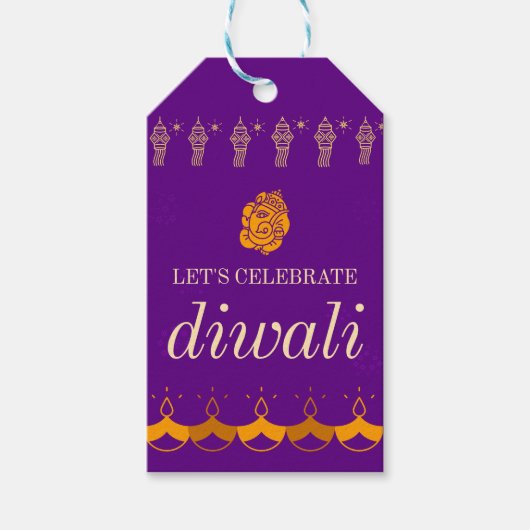 ÉTIQUETTES-CADEAU HEUREUX PARTI DIWALI (Devant)