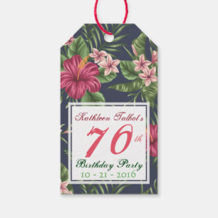 Étiquettes-cadeau Hibiscus 70e Anniversaire de la fête