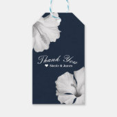 Étiquettes-cadeau Hibiscus blanc Mariage tropical bleu Aloha Favoris (Devant)