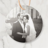 Étiquettes Cadeau Hibiscus bleu et hirondelles Mariage de tableau de (Dos)