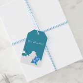 Étiquettes-cadeau Hibiscus-blue & Summer Clouds