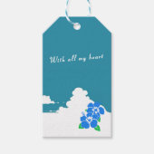 Étiquettes-cadeau Hibiscus-blue & Summer Clouds (Devant)