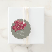 Étiquettes Cadeau Hibiscus de vacances, style hawaïen Noël (En situation)