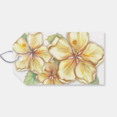 Étiquettes-cadeau Hibiscus & dentelle JAUNE (Dos (Horizontal))
