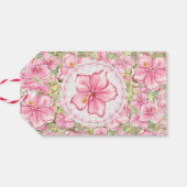 Étiquettes-cadeau Hibiscus & dentelle PINK (Dos Horizontal)