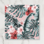 Étiquettes Cadeau Hibiscus Feuille tropicaux Fleurs florales (Devant)