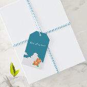 Étiquettes-cadeau Hibiscus-orange & Summer Clouds