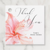 Étiquettes Cadeau Hibiscus rose tropical Merci (Devant)