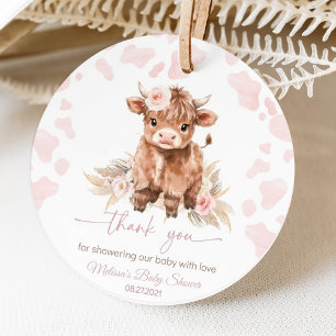 Étiquettes Cadeau Highland Cow Holy Cow fille baby shower