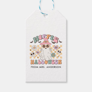 Étiquettes-cadeau Hippie Halloween Super Retro