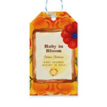 Hippie rétro Baby shower d'orange d'aquarelle flor