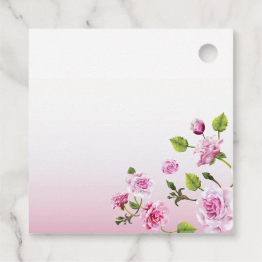 Étiquettes Cadeau Hippo rose florale fille anniversaire (Dos)