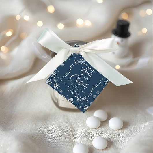 Étiquettes Cadeau Hiver Coquette Merci bleu Il fait froid