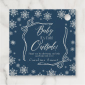 Étiquettes Cadeau Hiver Coquette Merci bleu Il fait froid (Dos)