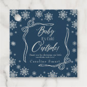 Étiquettes Cadeau Hiver Coquette Merci bleu Il fait froid (Devant)