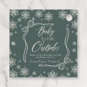 Étiquettes Cadeau Hiver Coquette Merci vert Il fait froid (Dos)