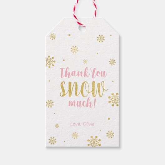 Étiquettes-cadeau Hiver merveilleux Merci neige beaucoup Favoriser t (Devant)
