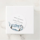 Étiquettes Cadeau Hiver Montagnes Pine Tree Mariage (En situation)