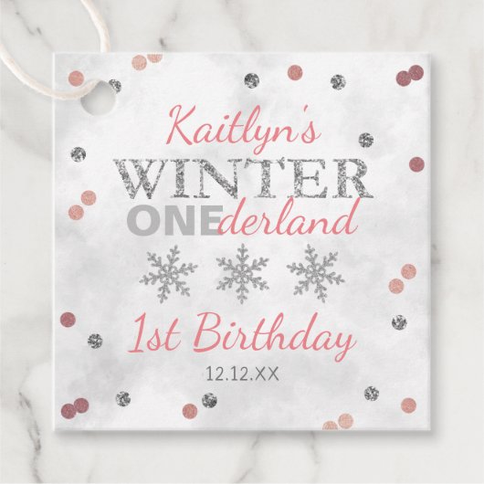 Étiquettes Cadeau Hiver ONE derland 1er anniversaire (Devant)