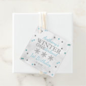 Étiquettes Cadeau Hiver ONE derland 1er anniversaire (En situation)