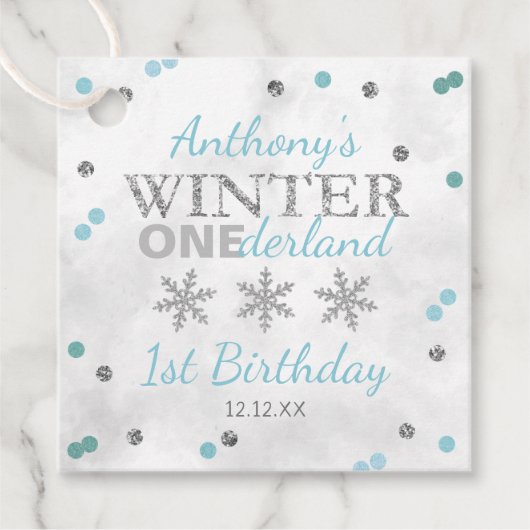 Étiquettes Cadeau Hiver ONE derland 1er anniversaire (Devant)