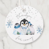 Étiquettes Cadeau Hiver Onederland Penguin Thankyou (Devant)