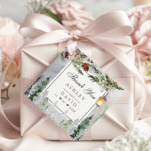 Étiquettes Cadeau Hiver Pins Rustiques Lanterne Merci Mariage