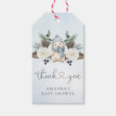 Étiquettes-cadeau Hiver Polar Teddy Bear Baby shower garçon (Devant)