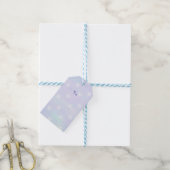Étiquettes-cadeau Hiver Purple Ciel bleu Blanc Snowflakes Pois (Avec de laficelle)