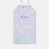 Étiquettes-cadeau Hiver Purple Ciel bleu Blanc Snowflakes Pois (Dos)
