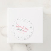 Étiquettes Cadeau Hiver, Silver & Pink 1er Anniversaire (En situation)