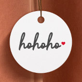 Étiquettes Cadeau Ho Ho | Christmas Heart Modern Minimalist