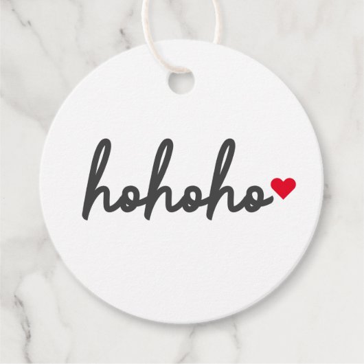 Étiquettes Cadeau Ho Ho | Christmas Heart Modern Minimalist (Devant)