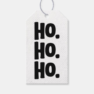 Étiquettes-cadeau Ho. Ho. Ho. Chic, Edgy & Fun White & Black