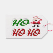 Étiquettes-cadeau Ho Ho Ho Santa Claus Noël rouge vert script (Devant (Horizontal))