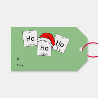 Étiquettes-cadeau HoHo Holmium Chimie, élément jeu de Noël