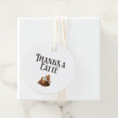 Étiquettes Cadeau Holiday Merci un Latte, Café Noël (En situation)