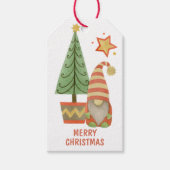 Étiquettes-cadeau Holiday Tree Gold Star Gnome (Devant)